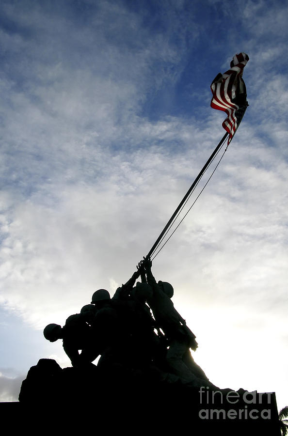 Silhouette Of The Iwo Jima Statue Photograph by Michael Wood