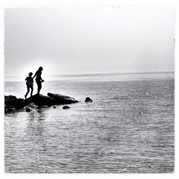 Beach Photograph - #silhouette Of Two Of My #daughters At by Nicola ام ابراهيم