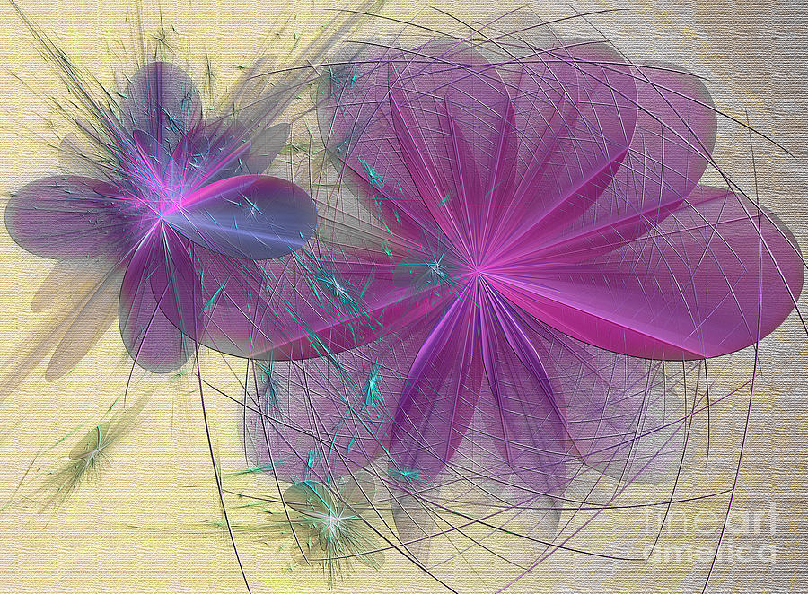 Silk Flowers Digital Art by Elaine Manley