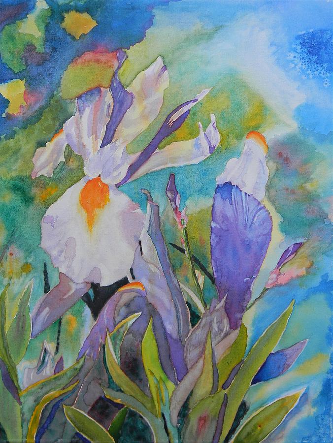 Silver Beauty Iris 2 WIP Painting by Warren Thompson