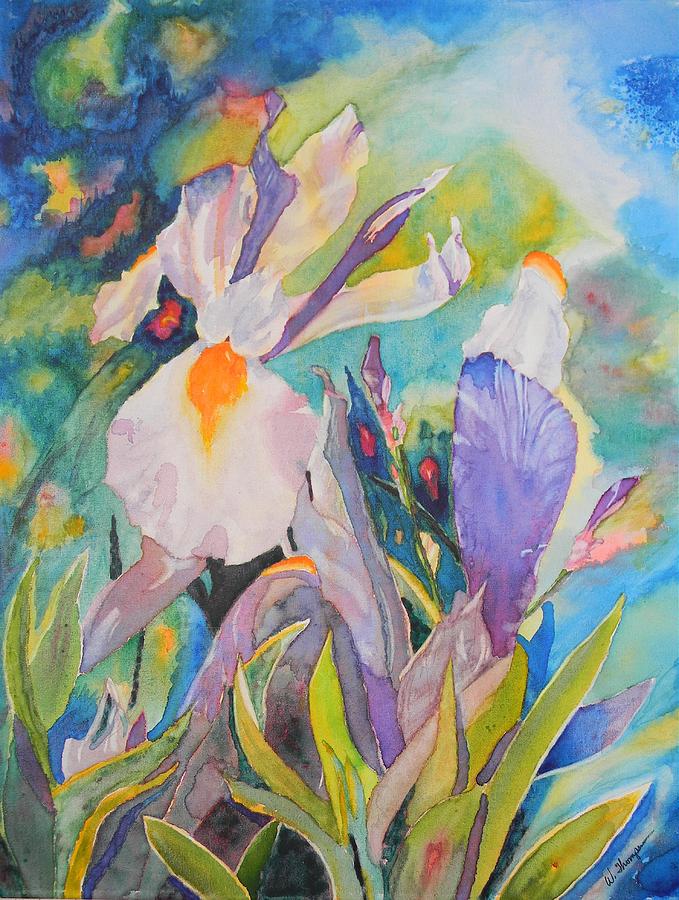 Silver Beauty Iris  Painting by Warren Thompson