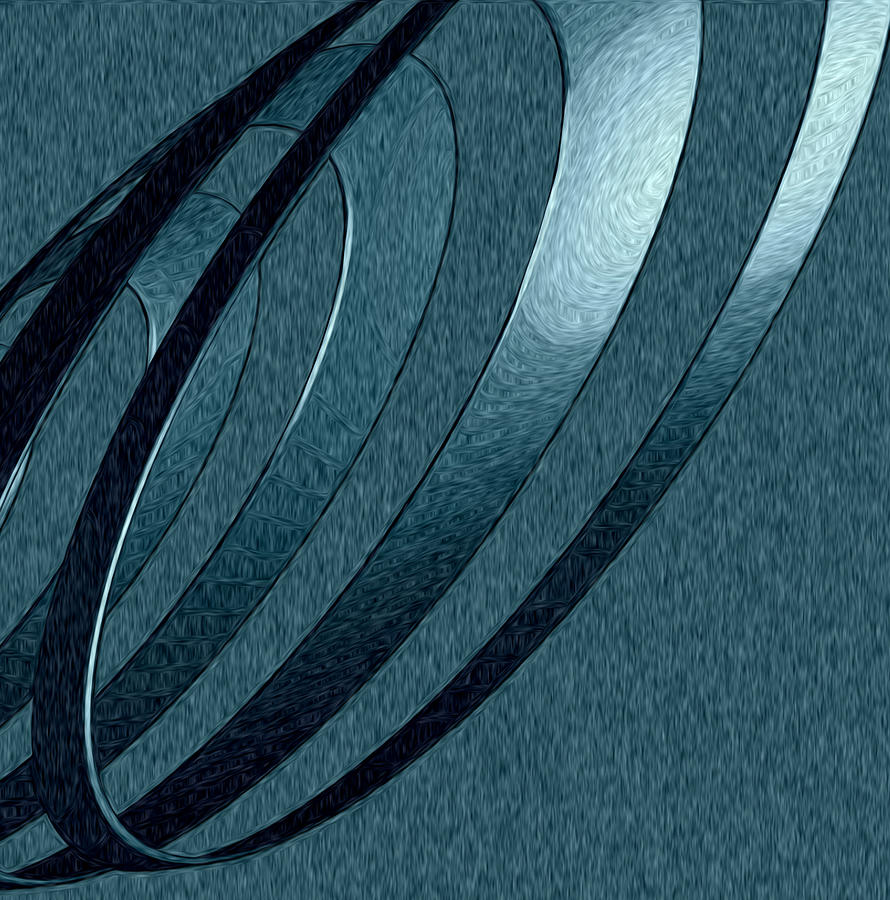 Abstract Digital Art - Silver Coil of Happy by Kevin  Sherf