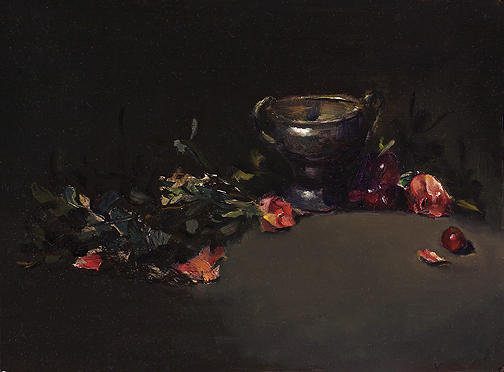 Silver Cup With Roses Painting by Joyce Snyder