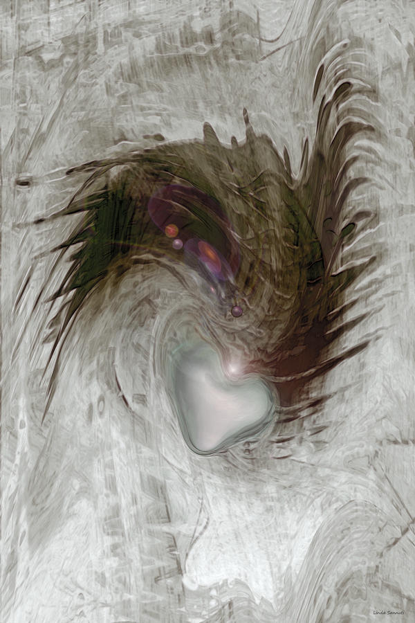 Silver Heart Digital Art by Linda Sannuti