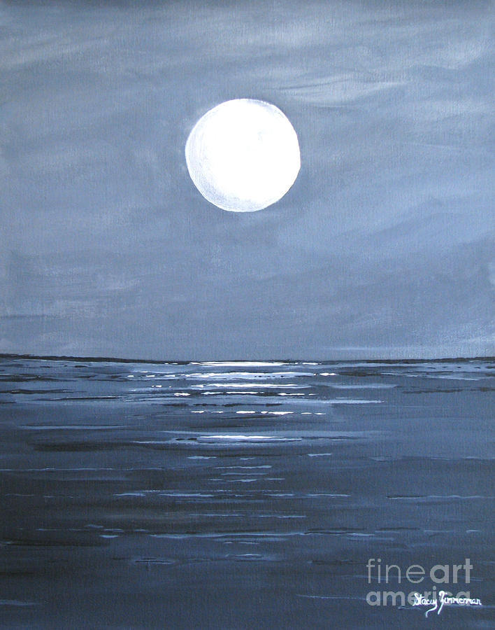 Silver Moon Painting by Stacey Zimmerman