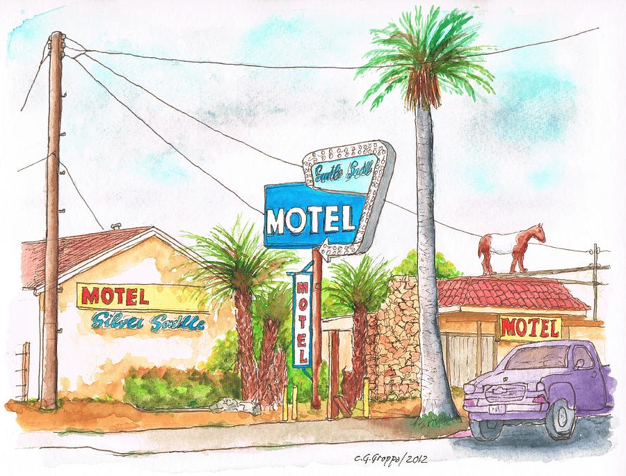 Silver Saddle Motel in North Hollywood - California Painting by Carlos G Groppa
