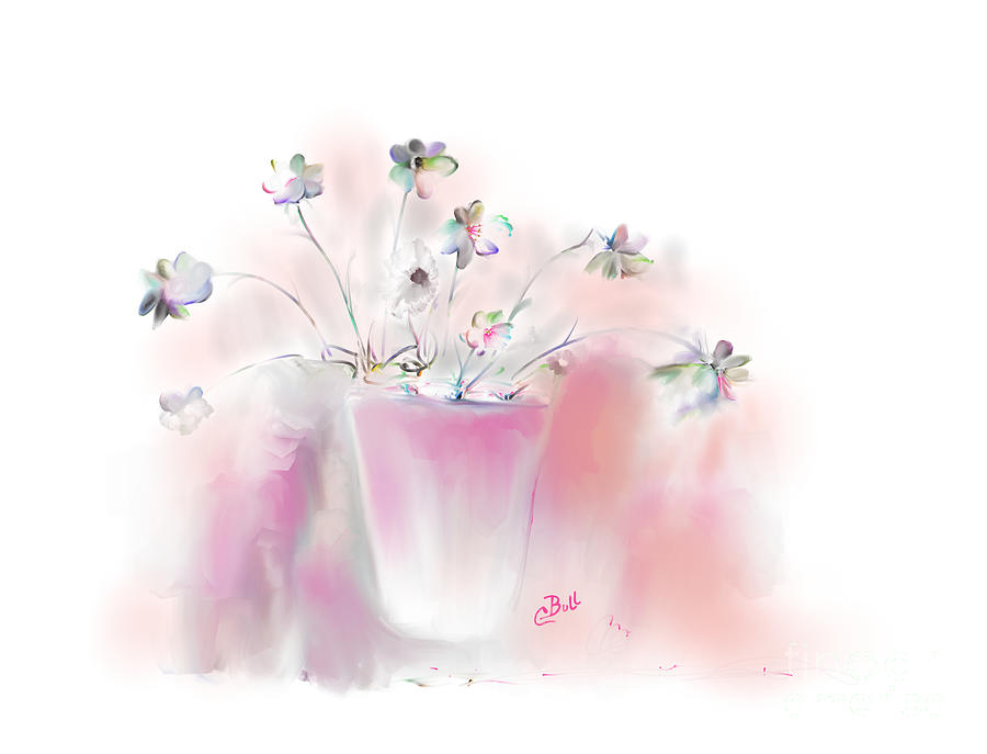 Simple Spring Flowers Painting by Claire Bull