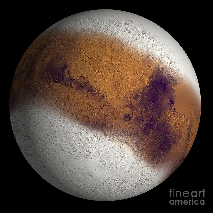 Simulated View Of Mars Digital Art by Stocktrek Images