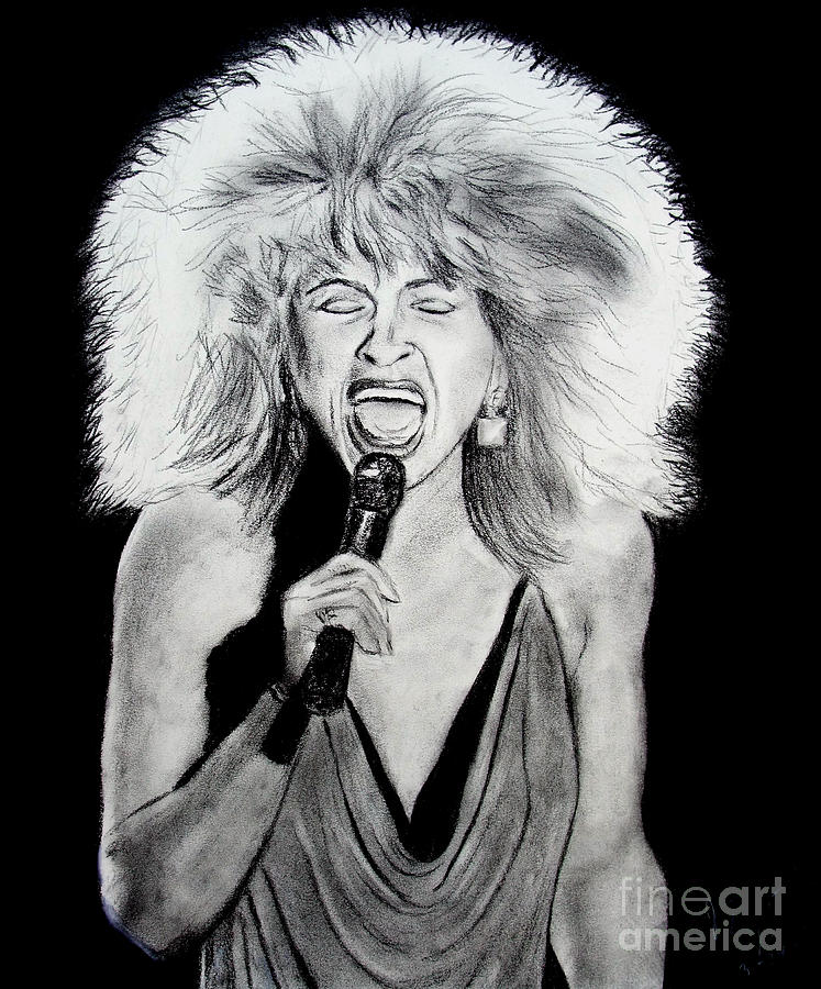 Singer and Actress Tina Turner  Drawing by Jim Fitzpatrick