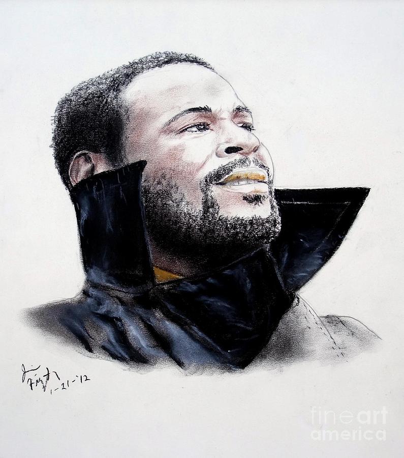 Singer Marvin Gaye Drawing by Jim Fitzpatrick