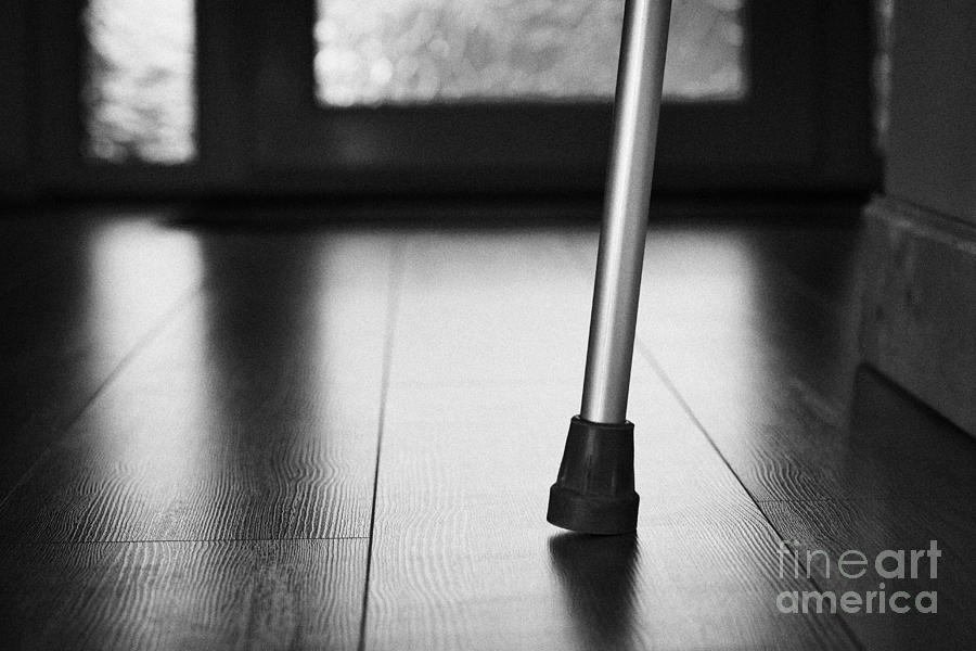 Single Crutch Leg Leaning Against A Wall In A House In The Uk