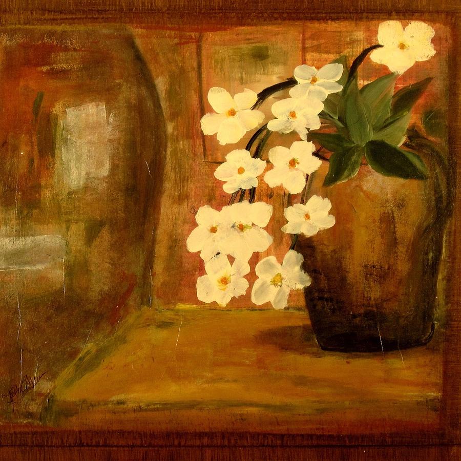 Single Vase in Bloom Painting by Kathy Sheeran