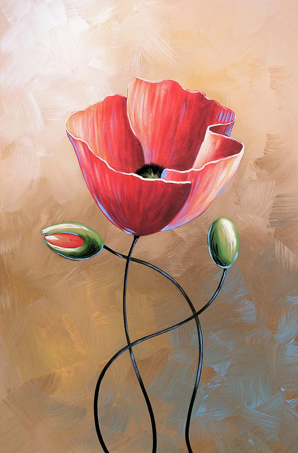 Tulip Painting - Singular by Amy Giacomelli