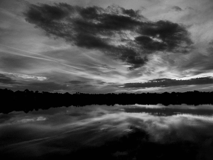 Sunset Photograph - Sinister Sky-Black And White by Bill Lucas