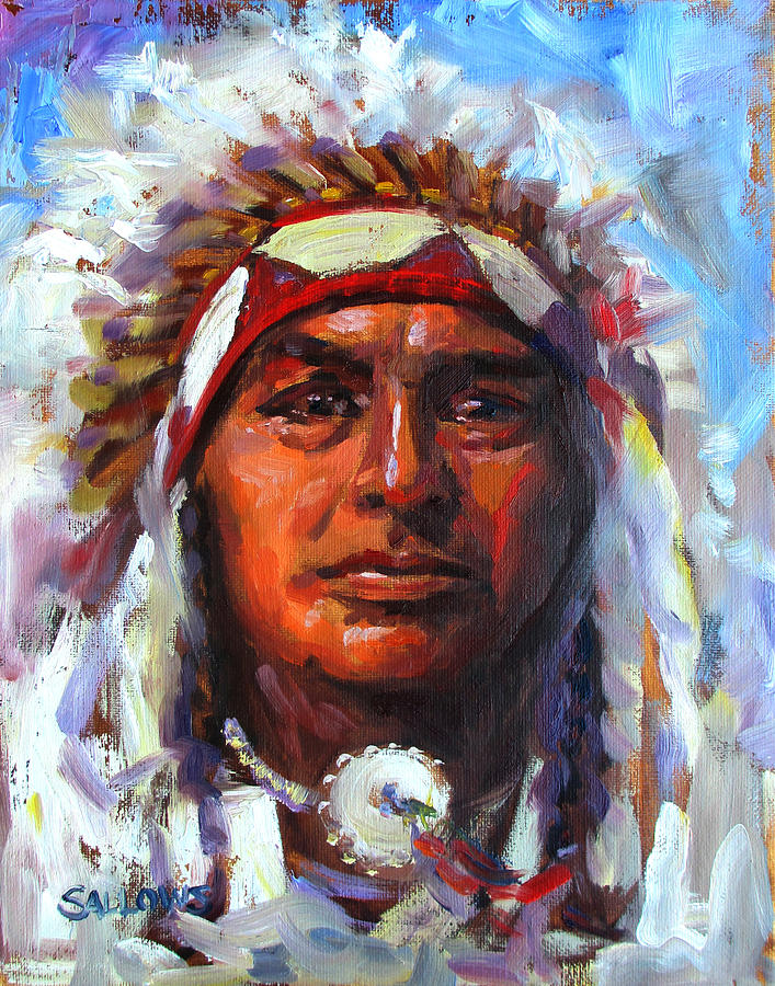 Sioux Chief Painting by Nora Sallows