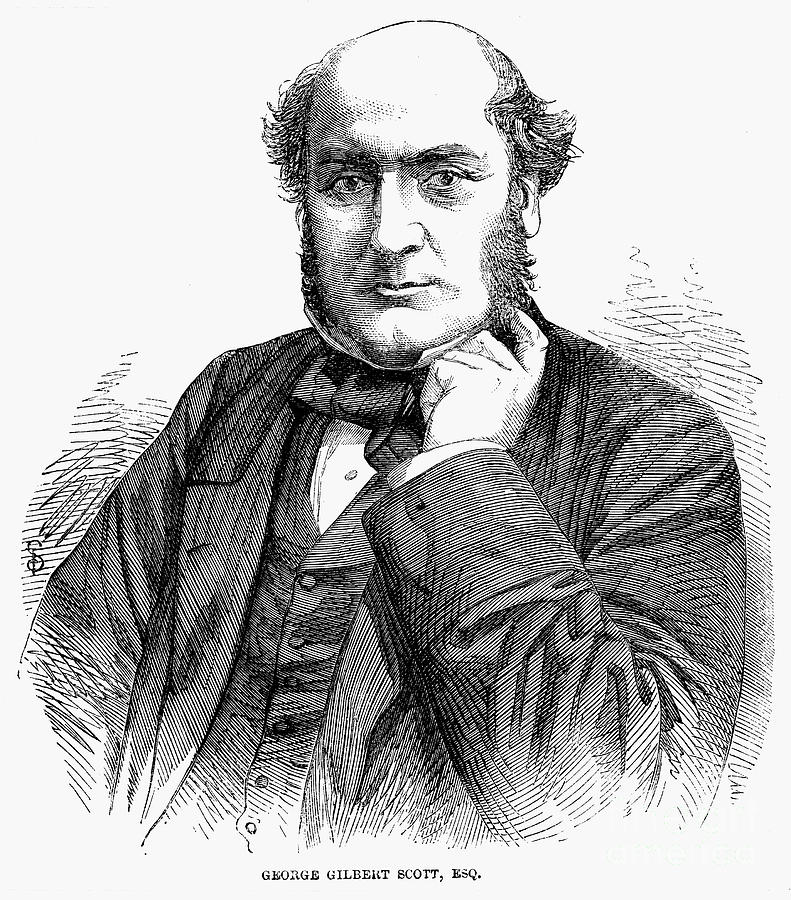 SIR GEORGE GILBERT SCOTT (1811-1878). English architect. Wood engraving, 1861 Photograph by Granger