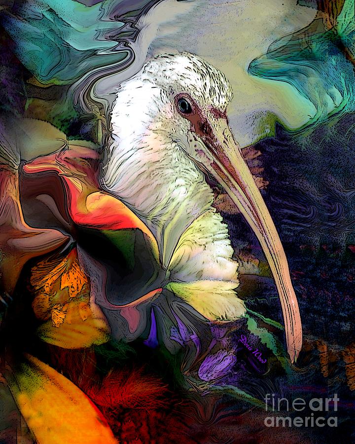Ibis Digital Art - Sir Ibis by Doris Wood