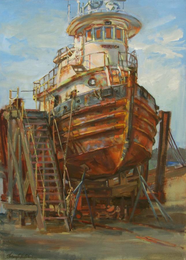 Sirius the Tug Painting by Sharon Jordan Bahosh - Fine Art America