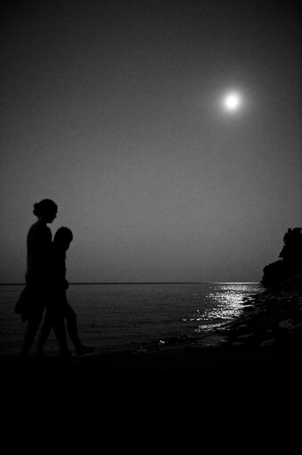 Sunset Photograph - Sisters Silhouette by Moonlight by Jennifer Brindley