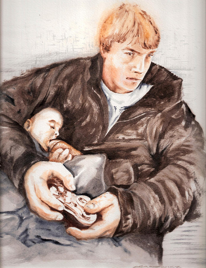 Baby-sitter Painting - Sitter by Karl Opanowicz