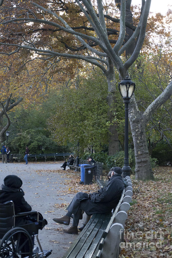 Central Park Photograph - Sitting in the Park by Theodore Jones