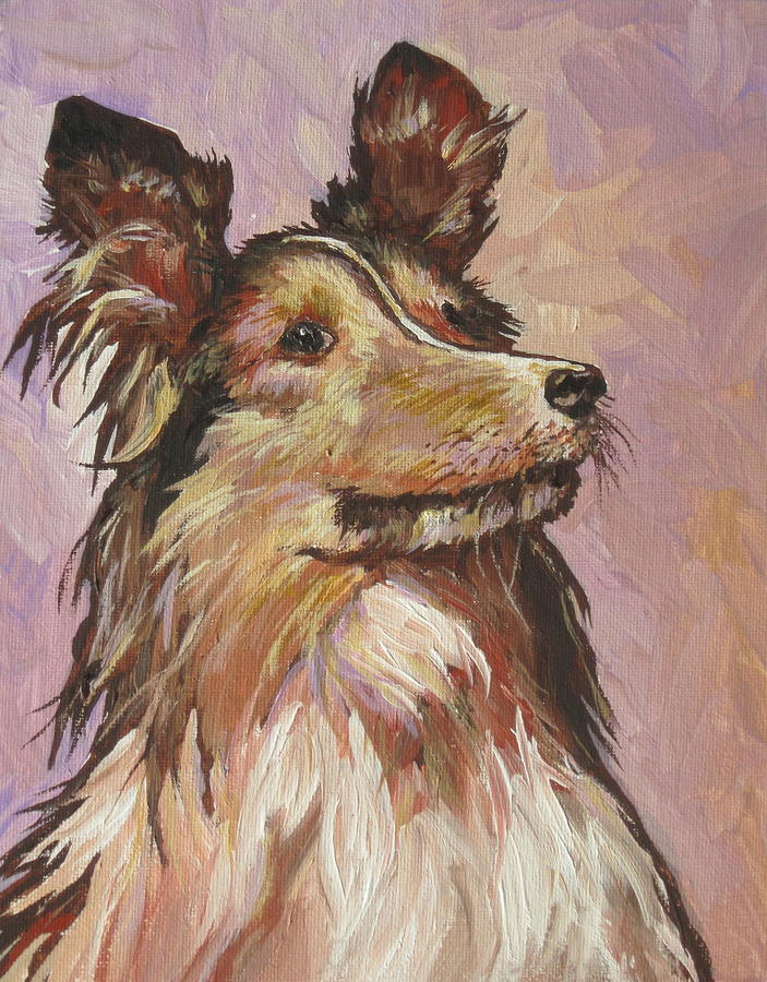 Dog Painting - Sitting Pretty by Sandy Tracey