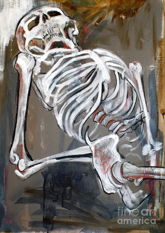 Skeleton Painting - Skeleton 5 by Joanne Claxton