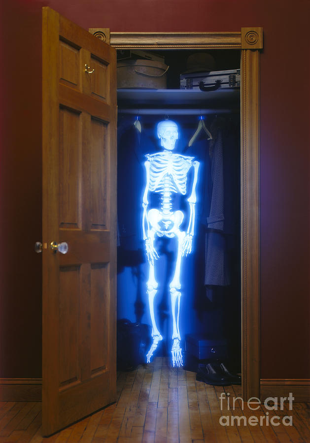 Skeleton Photograph - Skeleton in the closet by Tony Cordoza