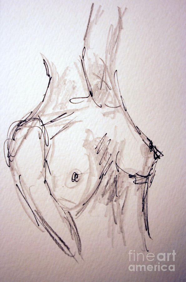 Nude Drawing - Sketch Class by Julie Lueders 