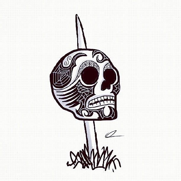 Skull Photograph - #sketch #drawing #doodle #skull by Tom Easen