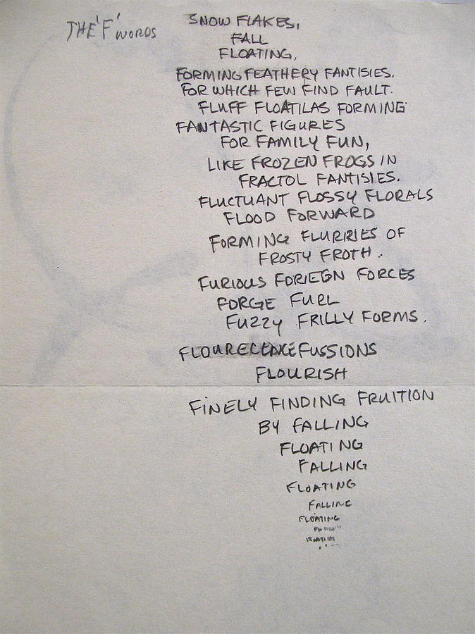 Sketchbook 3 pg 20  The  F  Words  Drawing by Cliff Spohn