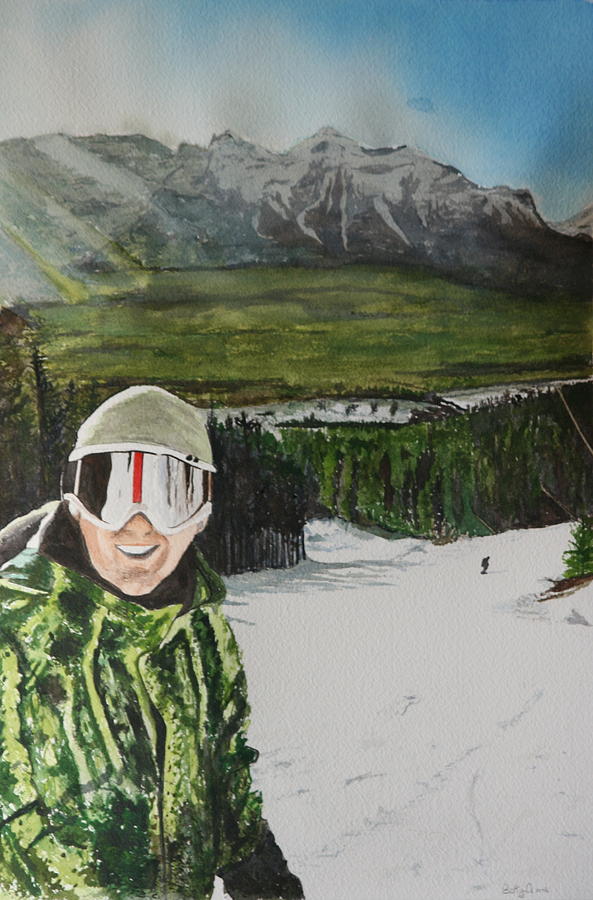 Ski Day Painting by Betty-Anne McDonald