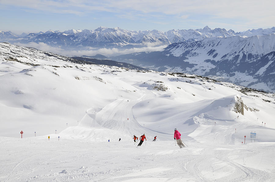 Ski piste in the mountains Photograph by Matthias Hauser