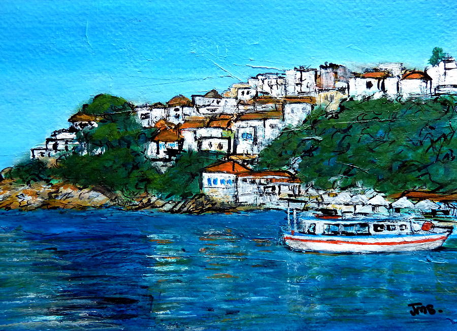 Skiathos Greece No2 Painting by Jackie Sherwood