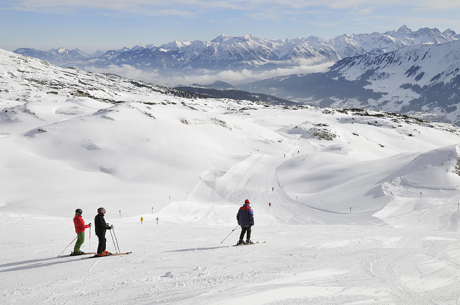 Skier on ski-slope - winter landscape Photograph by Matthias Hauser