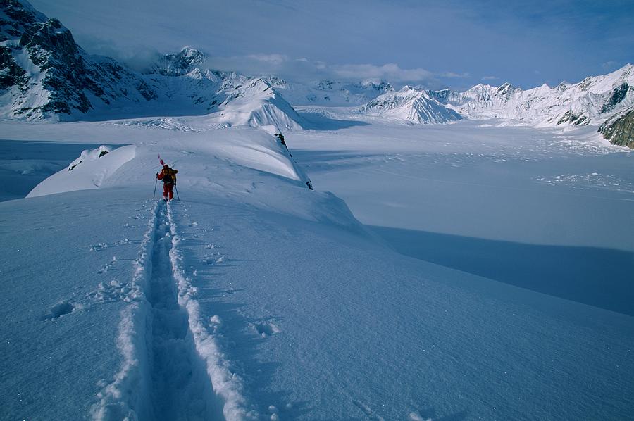 Skiing The Ruth Glacier. Model Released Photograph by Tim Laman