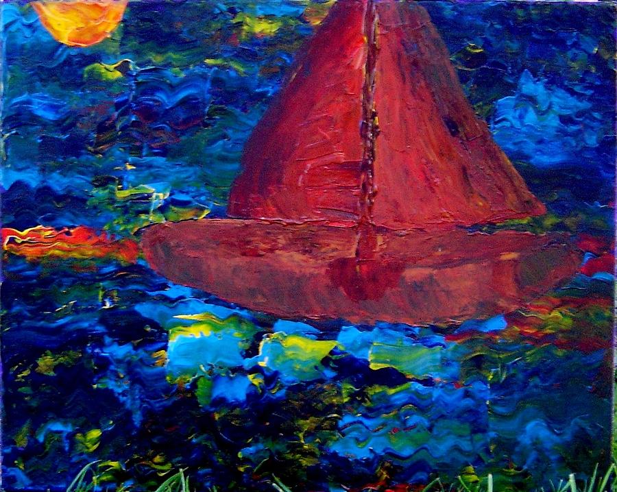 Boat Painting - Skin Sailing by Karen L Christophersen