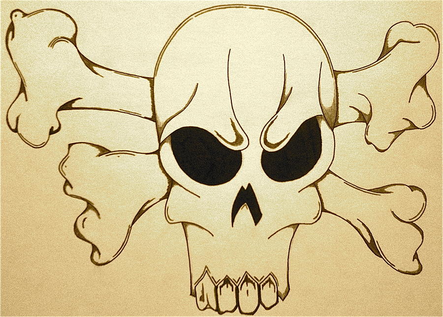 Skull And Cross Bones. is a drawing by Gary Southard which was uploaded on ...