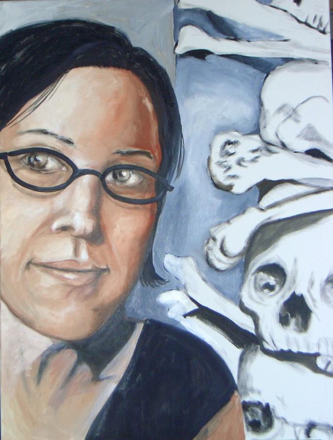 Skull lady Painting by Ida Eriksen