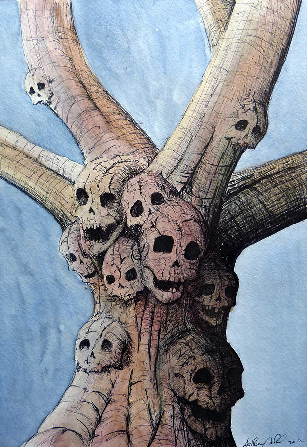 Skull Painting - Skull Tree by Anthony Nold