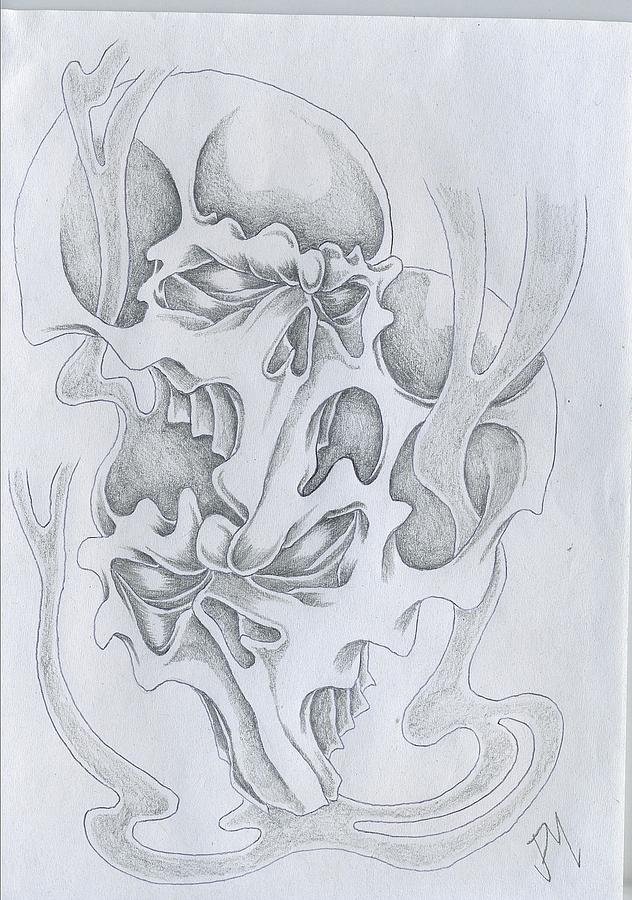 Skulls Memento Mori Drawing by Justin Murdock