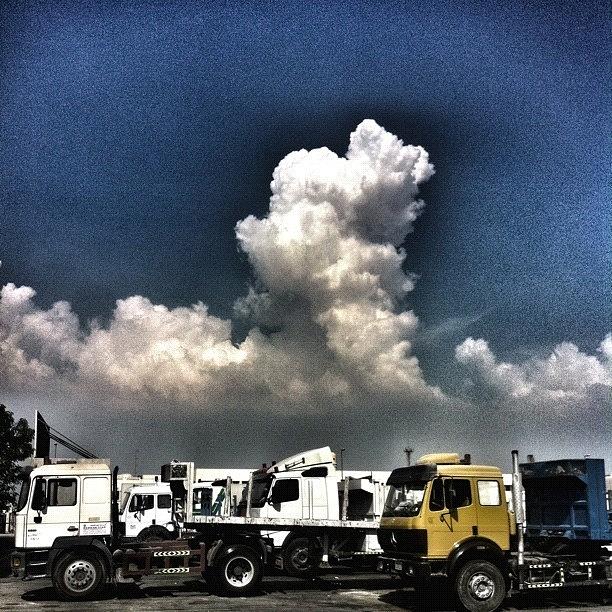 Truck Photograph - #sky #clouds #day #truck #blue by Jaffer Shadiq