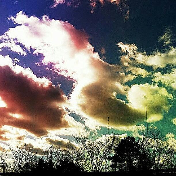 Nature Photograph - #sky #clouds #nature #sun #lights by Alicia Marie