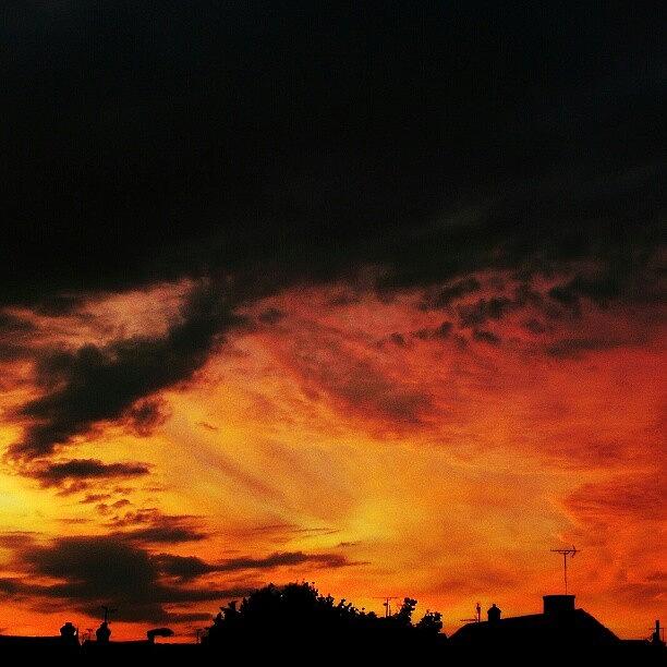 Sunset Photograph - Sky Fire #sunset #sky #fire #red by Dan Slade