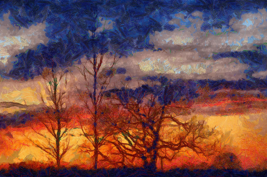 Sky on Fire Digital Art by Clare Bambers
