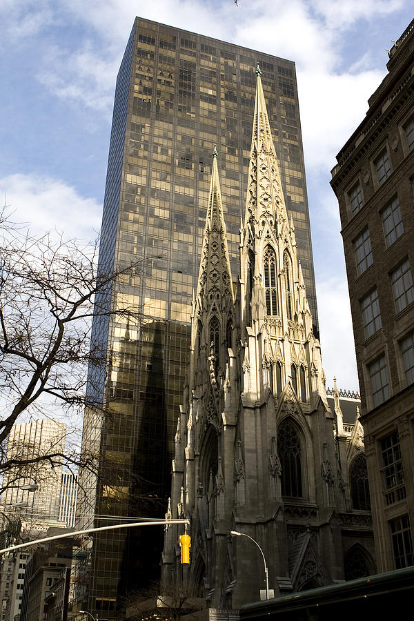 New York City Photograph - Skyscraper and Spire by Lorraine Devon Wilke