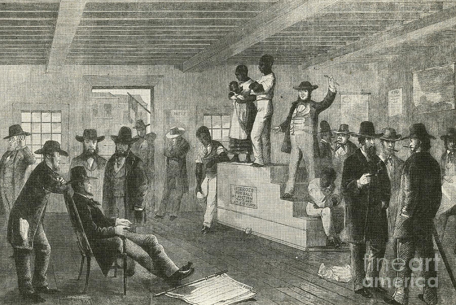 America Photograph - Slave Auction, 1861 by Photo Researchers