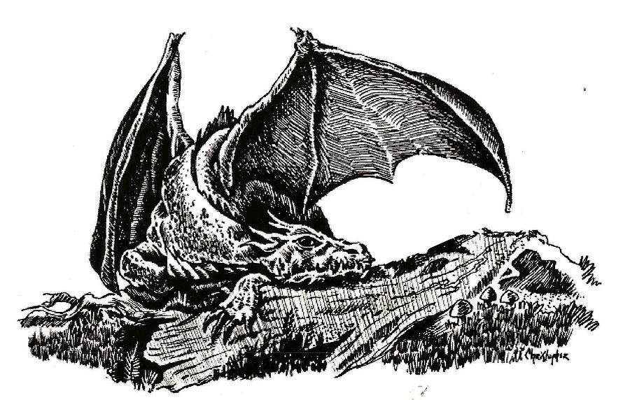 Sleeping Dragon Drawing by Leslie Bookout Fine Art America