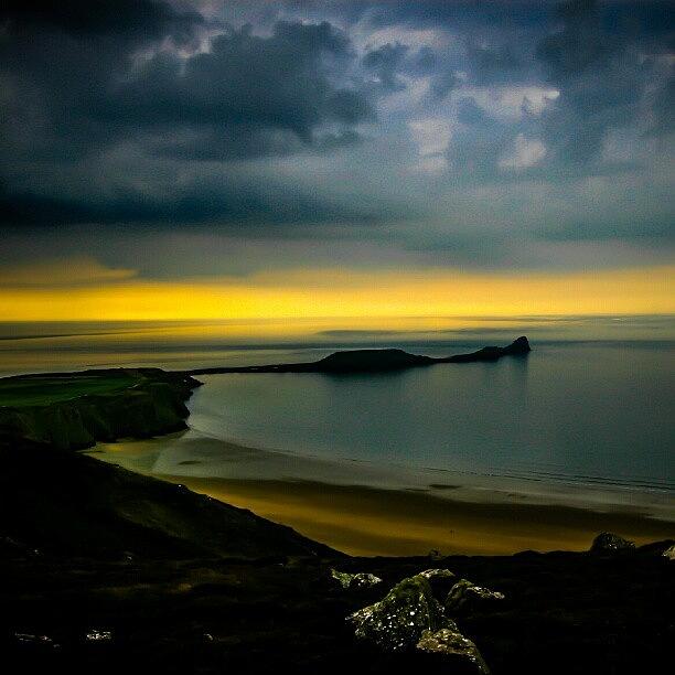 Sunset Photograph - Sleeping Serpent (worms Head) #igers by Alun Thomas