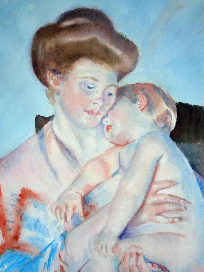 Mother Painting - Sleepy Baby by Nancy Pratt